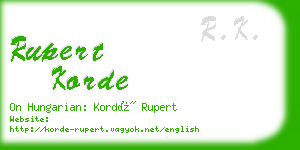 rupert korde business card